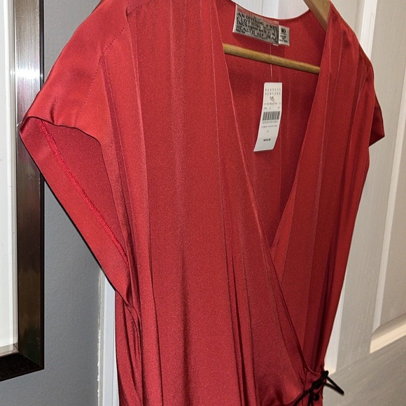 Shipley and Halmos Barneys New York red silk dress size 10 new - Picture 10 of 16